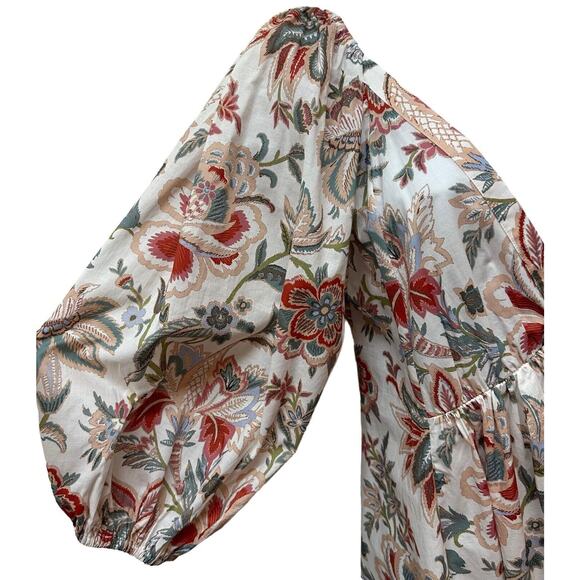 Mango X Chufy Collab Open Back Floral Mini Dress Mediterranean Boho S NEW - Picture 3 of 11